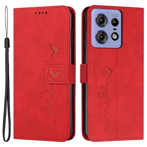 Til Motorola Edge 50 Pro 5G Etui Ridsefast PU Læder Stand Telefon Cover Multicolor Style C