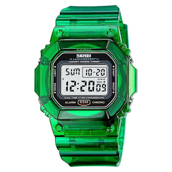 Skmei 1999 Outdoor Sports Transparent Shell Watch 1999 Vit Green