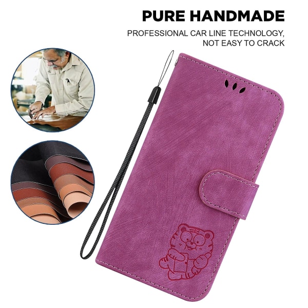 För Zte Blade A72/blad V40 Vita Magnetlås Case Imprint Cover med plånbok Rose