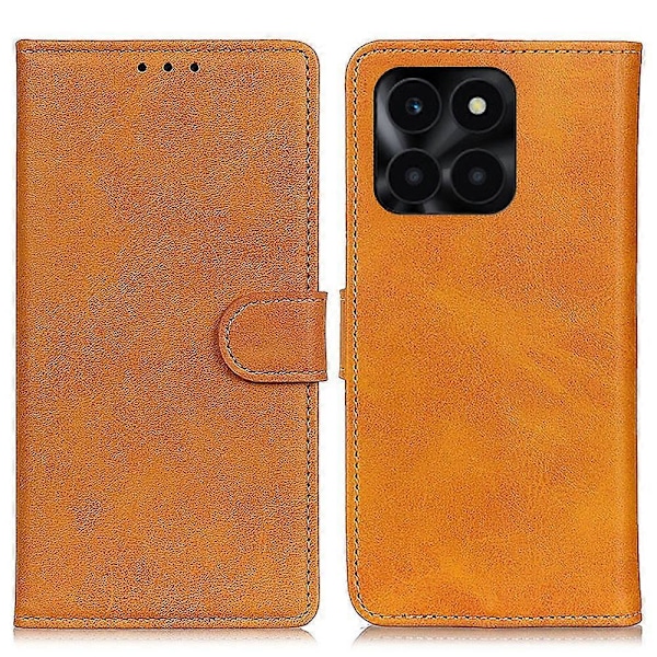 För Honor X6a 4G Stöttåligt Mobilskal Nappa Textur PU Läder Smartphone Skydd Multicolor Style C
