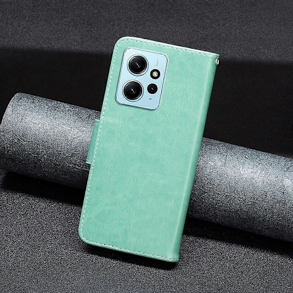 Wallet Stand Case til Xiaomi Redmi Note 12 4G Sommerfugl Præget Læder Telefon Cover med Rem Multicolor Style A