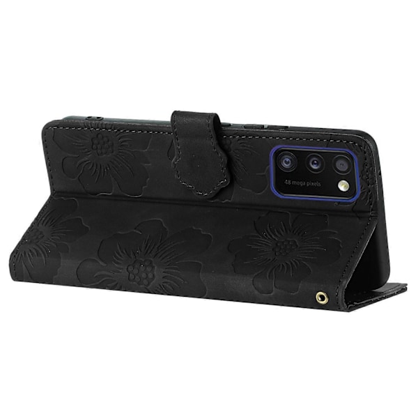 Cover til Samsung Galaxy A41 (Global Version) Blomster Præget Stand Telefonpung Læder Etui Multicolor Style D