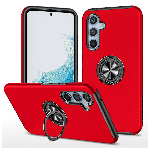 Samsung Galaxy A54 5G PC+TPU Pudotussuojattu Suojakuori Pyörivällä Sormipidikkeellä ja Jalustalla Multicolor Style C