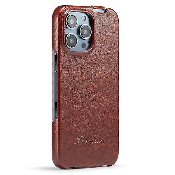 Lodret flip læder cover med Crazy Horse tekstur til iPhone 16 Pro Multicolor Style C