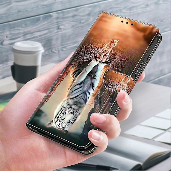 Xiaomi Redmi Note 13 Pro+ 5G Nahkakotelo 3D Luova Kuvio Design Käännettävä Jalusta Puhelinkotelo Multicolor Style A