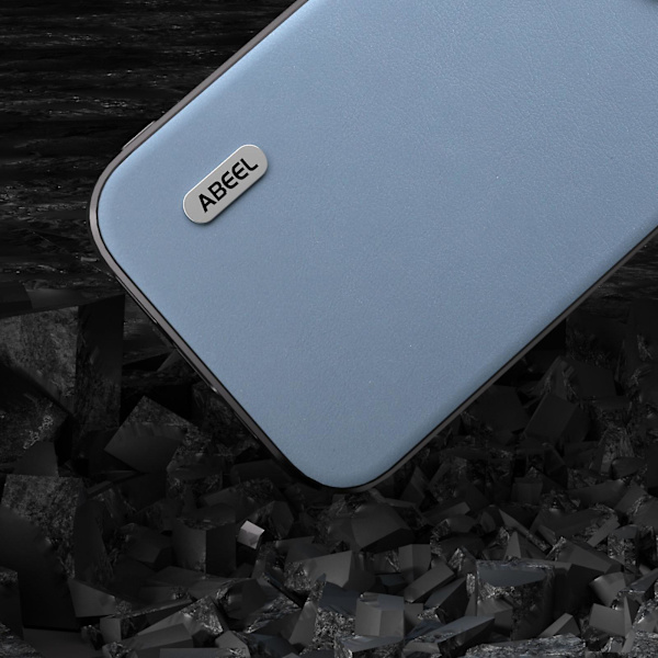 IPhone 15 Pro naarmuuntumaton puhelinkotelo, teksturoidulla PU-nahalla + TPU-puhelinkuori Blue