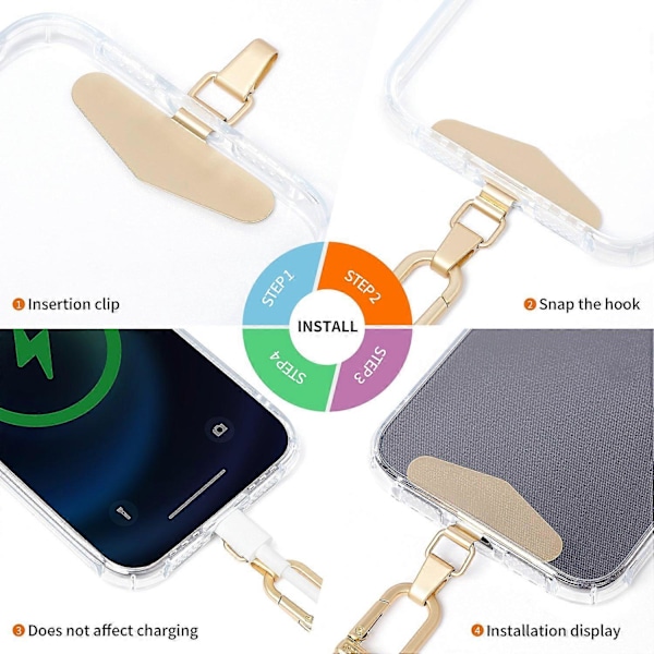 LEEU DESIGN 120cm Smartphone Skulderstropp med Metallfeste, Justerbar Mobiltelefon Lanyard Multicolor Style L