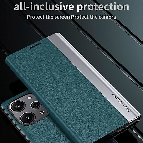 Nahkakotelo jalustalla Xiaomi Redmi 12 4G/Redmi 12 5G/Redmi 12R 4G/Redmi Note 12R 5G/Poco M6 Pro 5G -puhelimelle Multicolor Sapphire