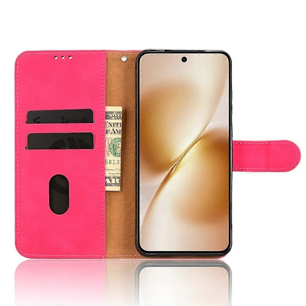 Læderetui til vivo X200s 5G, hudfølelse, anti-drop, pung, flip telefoncover Multicolor Rose
