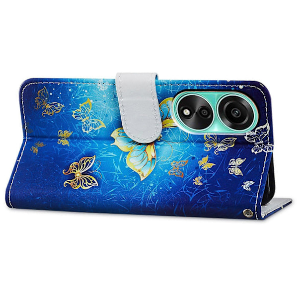 Fodral för Oppo A38 4G Mönstertryckt PU Läder Ställ Plånbok Telefonskydd Multicolor Style G