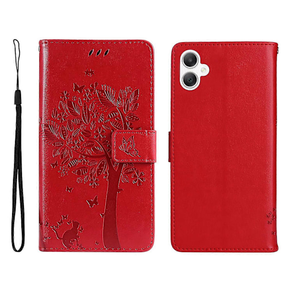 KT Imprinting Flower Series-3 Fodral för Samsung Galaxy A06 Katt Träd Mönster Flip Läder Telefonskydd Multicolor Style G