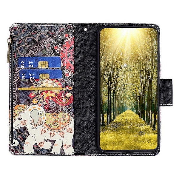 BF03 Telefon Cover til Samsung Galaxy A15 4G Etui Wallet Lynlås Læder Shell Multicolor Style D