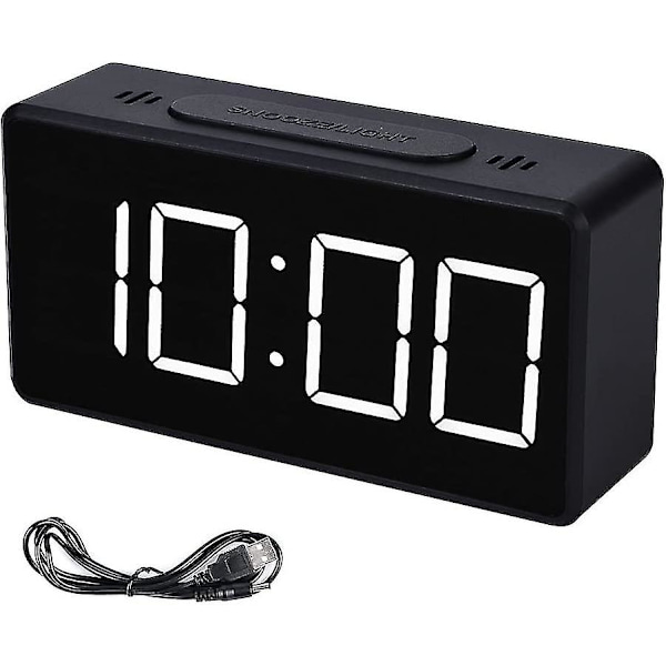 Wake Up Radio Alarm C LED Digital Display Elektronisk temperaturbordslarm C USB Laddning Studentbänk Cs Sun Black 3x5x10cm