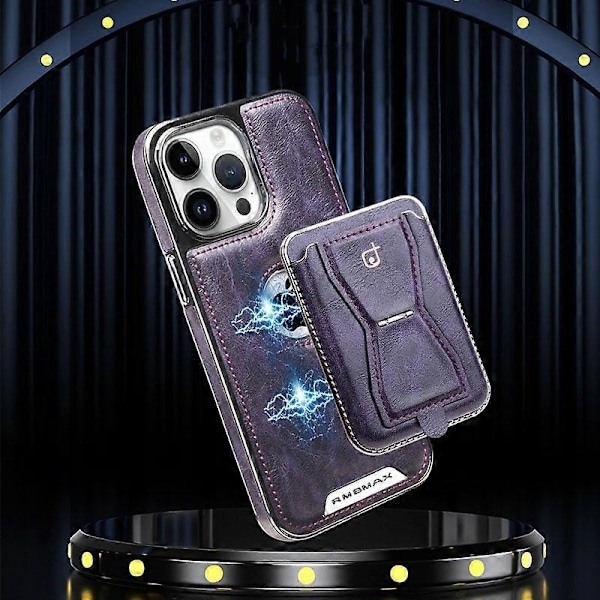 RMBMAX Fodral för iPhone 13 Pro Max 6,7 tum Magnetiskt PU-läder + TPU-telefonskal med Ställ Multicolor Dark Brown