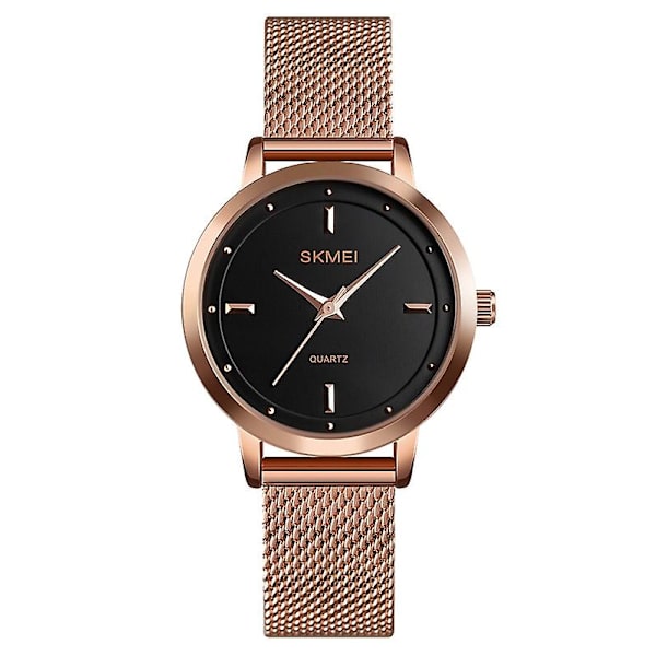 Skmei 1528 Simpel Mode Dameur Casual Net Skala Rose Gold