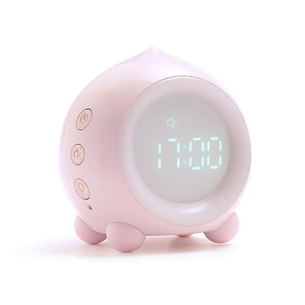 Smart Vækkeur Kreativ Multifunktionel Bluetooth Højttaler Studerende Digitalt Ur Børn Søvn Natlampe pink