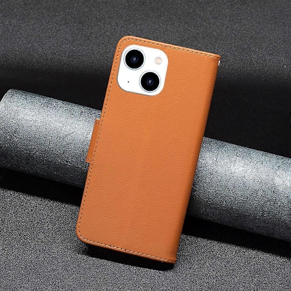 Flipfodral med Ställ och Plånbok i PU-läder för iPhone 15 med Rem Multicolor Style H