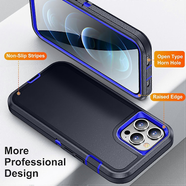 For iPhone 12/12 Pro Anti-Scratch Deksel TPU+PC Fallbeskyttelse Telefondeksel Multicolor Style C