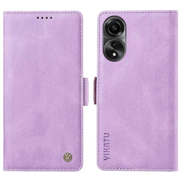 YIKATU YK-005 För Oppo A78 4G PU Läder Plånboksfodral Skinn-touch Ställ Flipskydd Multicolor Style B