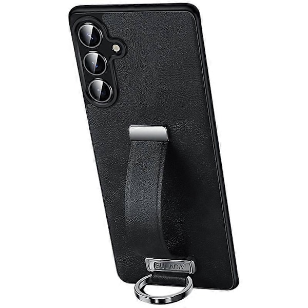SULADA Fashion Series för Samsung Galaxy S25+ Fodral Armband Ställ Läder Baksida Telefonskal Multicolor Black