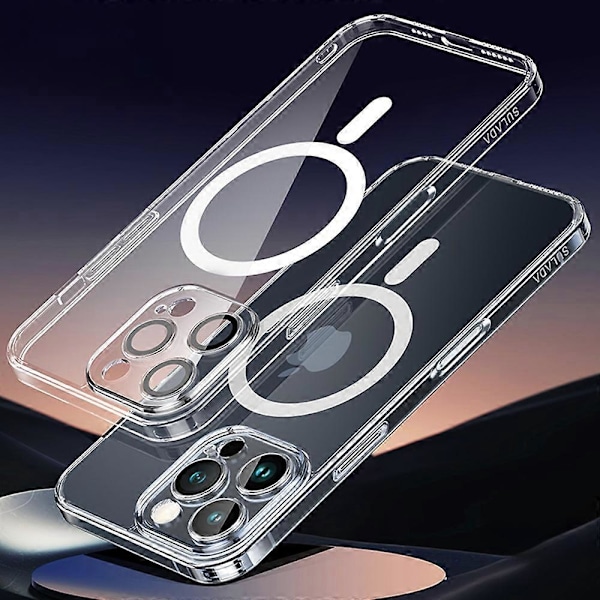 SULADA iPhone 16 Pro Max -kotelo sisäänrakennetulla linssisuojakalvolla, TPU+PC-puhelinkuori, MagSafe-yhteensopiva Multicolor Transparent