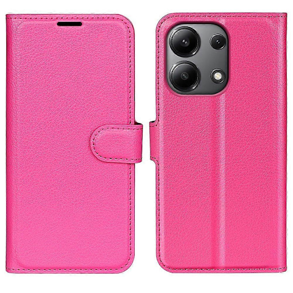 Plånboksfodral för Xiaomi Redmi Note 13 4G, Läder med Litchi-textur Multicolor Rose
