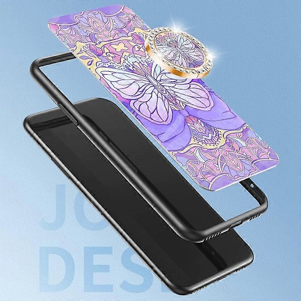 För Infinix Note 40 Pro 4G Telefonfodral TPU-ram Härdat Glas+PC Baksida Multicolor Style B