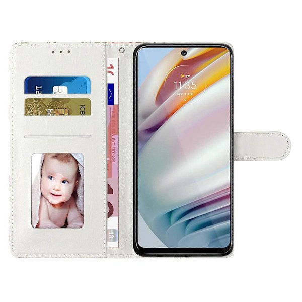 PU læder telefoncover med pung, stativ og mønsterprint til Samsung Galaxy S23 FE med rem Multicolor Style F