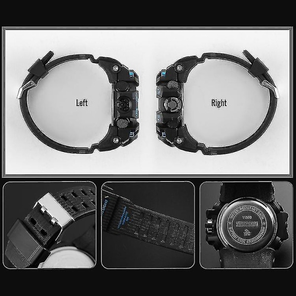 Skmei 1155b Outdoor Sports Noctilucent Waterproof Watch Black