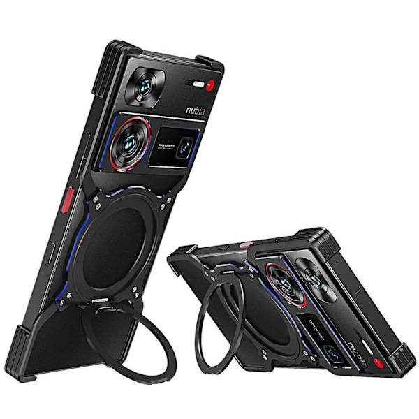 ZTE nubia Z60 Ultra/Z60 Ultra Leading -jalustakotelo metallipuskurilla ja magneettisella puhelinkuoressa Multicolor Style C