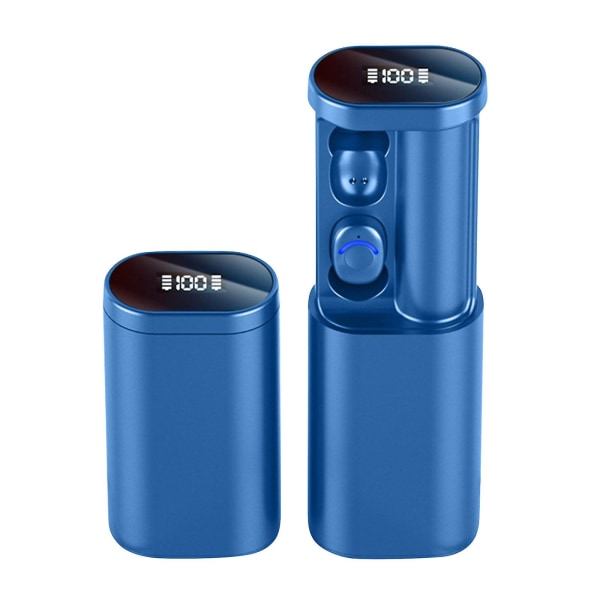 Bluetooth Øretelefoner C1 Trådløst Binauralt Bluetooth Headset Strømdisplay Ultralang Standby Powerbank Blue