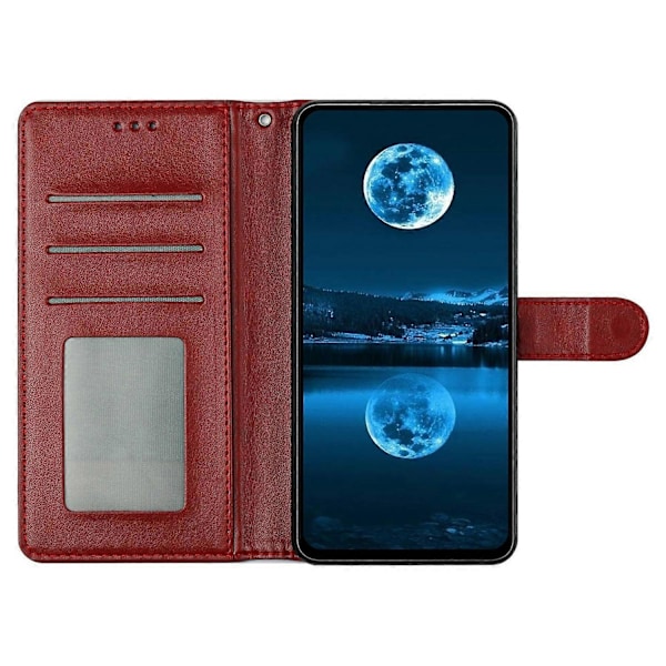 Læder telefoncover med pung, stativ og praktisk rem til iPhone 14 - Grøn Multicolor Red