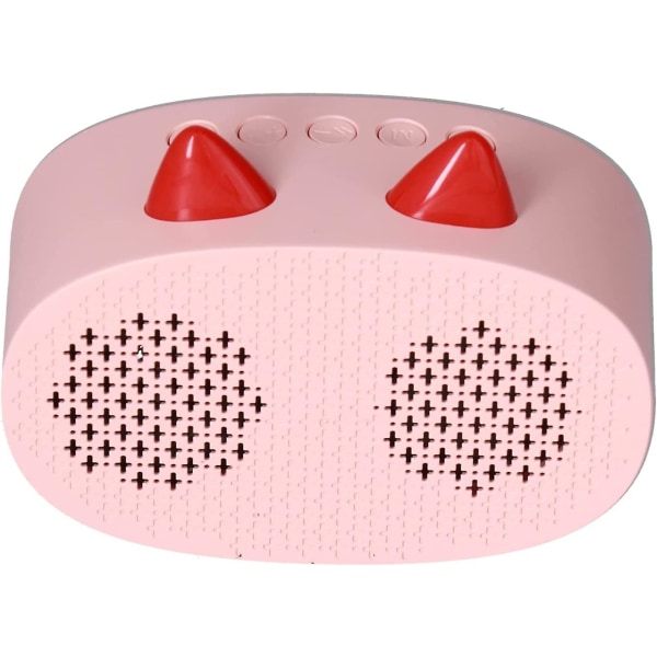 Digital väckarklocka högtalare, Cartoon Cat väckarklocka med temperaturdisplay, dubbel väckarklocka, bluetooth högtalare, radio, handsfree samtal för sovrum av