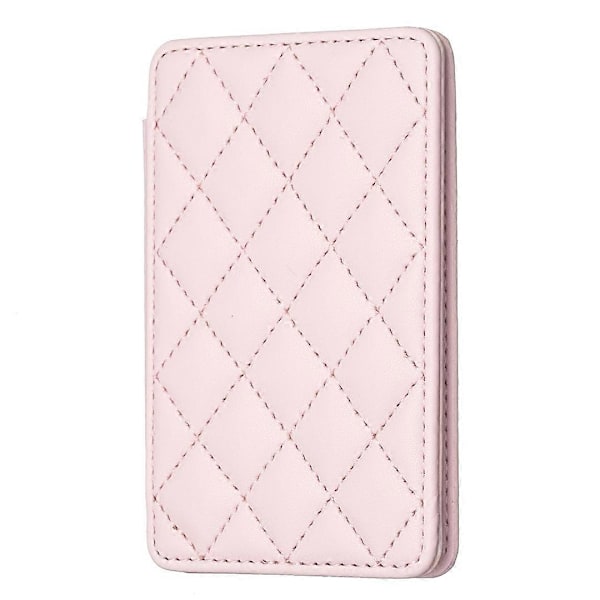 BFK05 3D Rhombus -kuvioinen itseliimautuva puhelimen takakorttiteline PU-nahkainen korttilaukku - Vihreä Multicolor Pink