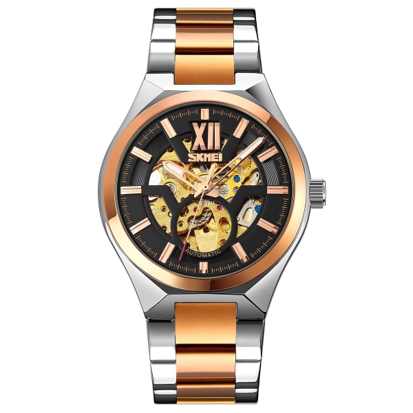 Skmei 9258 Herr Automatisk Mekanisk Watch Guld Svart Golden black