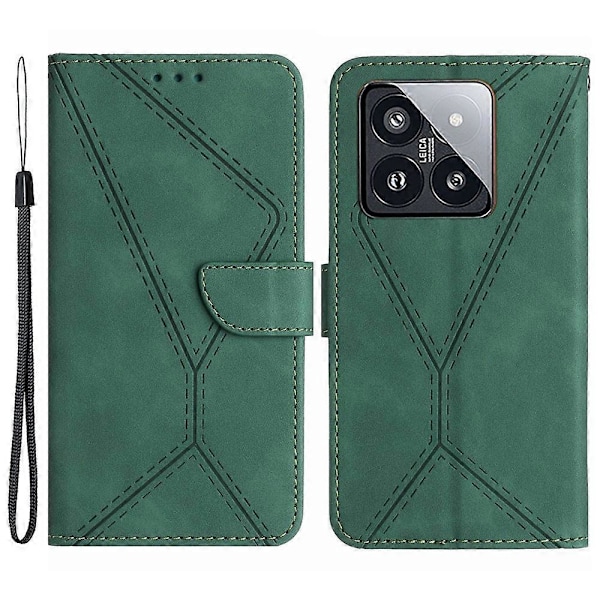 Til Xiaomi 14 Etui Læder Hud-berøring Anti-ridse Pung Telefon Cover Multicolor Style E