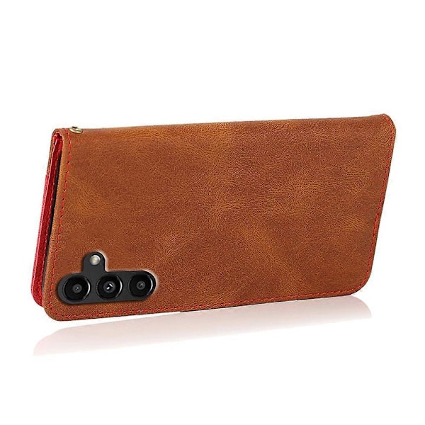 För Samsung A56 5G Tvåfärgat Läder Plånboksfodral Skyddande Flip Ställ Multicolor Style C