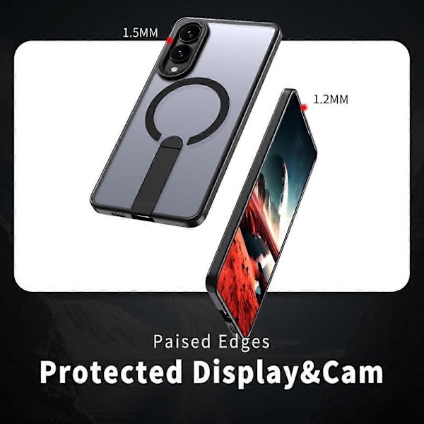 Samsung Galaxy S25 Edge -kotelo, yhteensopiva MagSafe-jalustan kanssa, TPU + akryylipuhelinkuori Multicolor Transparent