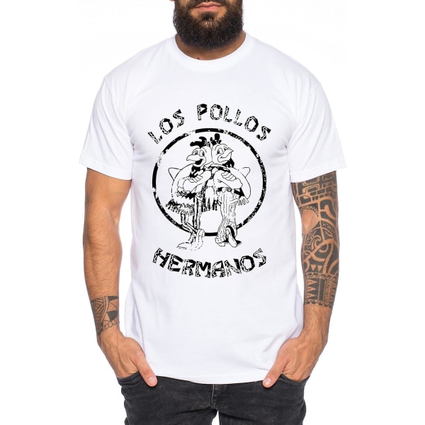 Used Look Los Pollos Heisenberg T-shirt herr Hermanos Bad Mr White Breaking -vuxen, 3xl White M