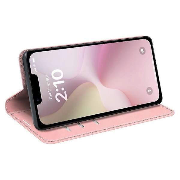 Til iPhone 16e Etui Skin Touch Læder Wallet Telefon Cover - Grå Multicolor Pink