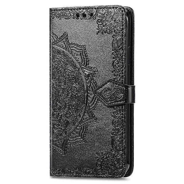 Til Xiaomi 14T Etui Mandala Præget Design Læder Wallet Telefon Cover - Grøn Multicolor Black
