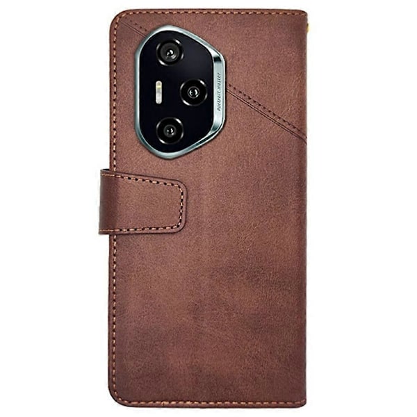 IDEWEI Honor 300 Pro -kotelo, nahkalompakko, puhelinkotelo, jalusta, vasikannahkajäljitelmä Multicolor Coffee