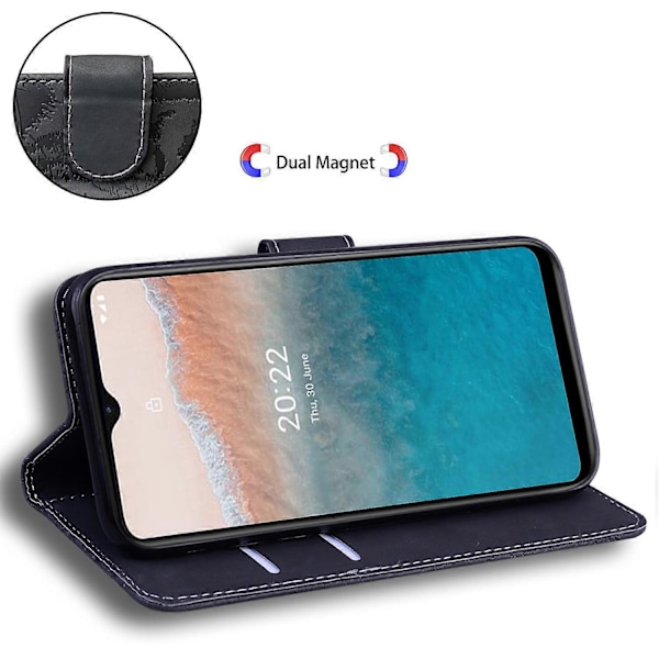 För Nokia C12 4G/C12 Pro/C12 Plus Tiger Präglat PU Läderfodral Anti-fall Plånboksfodral Ställ Multicolor Style A