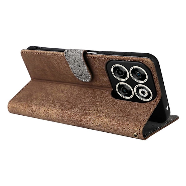 Plånboksfodral för ZTE Blade V70/nubia V70 RFID-blockerande PU-läderfodral Ställ - Grön Multicolor Brown