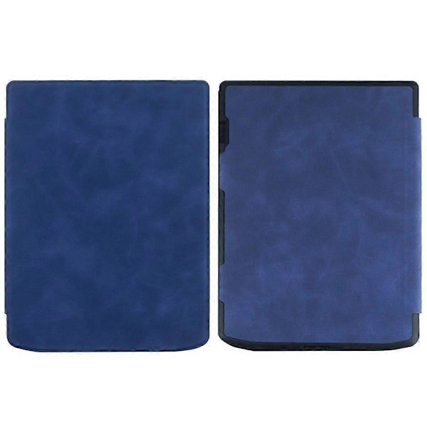 Etui til PocketBook InkPad Color 2/3 PB743 - Skin-Touch PU Læder E-Reader Cover med Auto Væk/Sov Multicolor Dark Blue