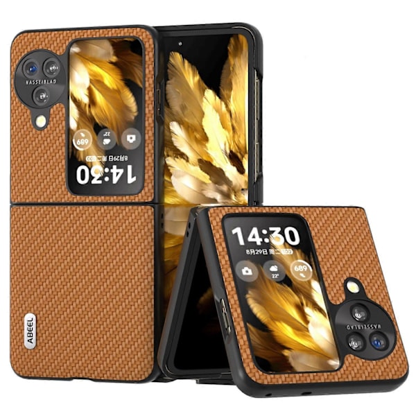 Oppo Find N3 Flip 5G PU-nahkapäällysteinen PC-kotelo hiilikuitukuvioinen suojapuhelinkotelo Multicolor Style G
