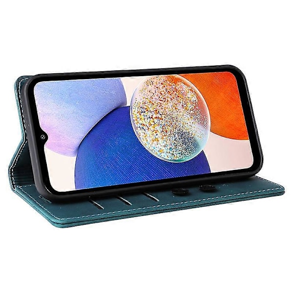 006-serien Fodral för Samsung Galaxy A14 5G/A14 4G Läderplånbok med sugproppsstängning Multicolor Style E