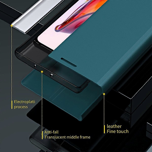 För Xiaomi Redmi 12C 4G PU Läder Flip Ställ Telefonfodral Elektroplätering Stöttåligt Skal Multicolor Style C