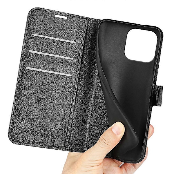 Lædercover til iPhone 16 Pro Max Wallet Case med Litchi-tekstur Multicolor Style C