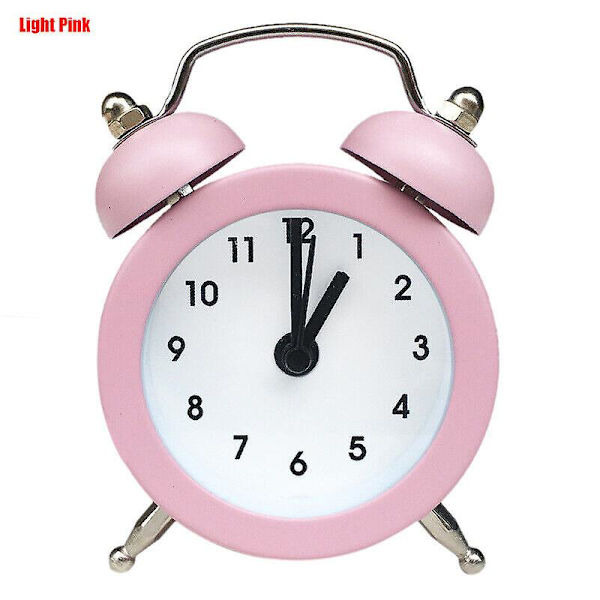 Vækkeur Lilone Dobbelt Klokke Højlydt Til Tunge Sovere Soveværelse Lys Gul Mini Light Pink